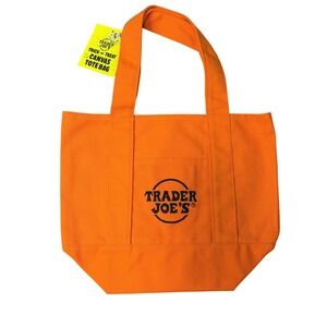 Trader‎ Joe's Mini Canvas Tote Bag Halloween Limited Edition Orange NWT